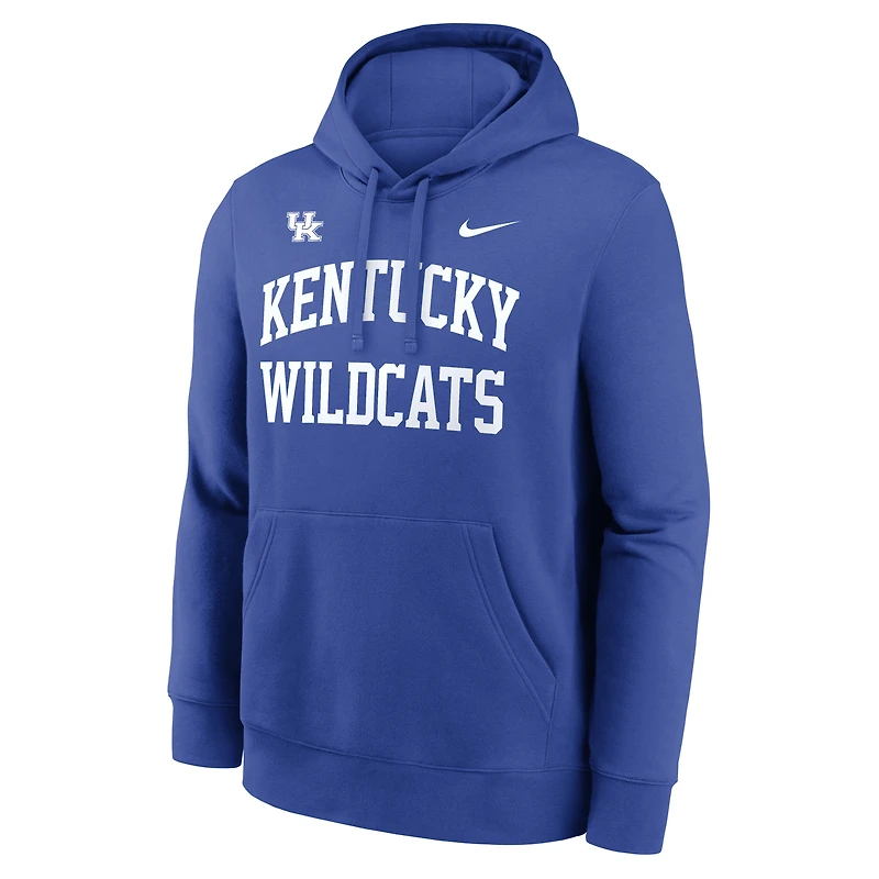 Men's Nike  Royal Kentucky Wildcats Primetime Arched Club Fleece Pullover Hoodie