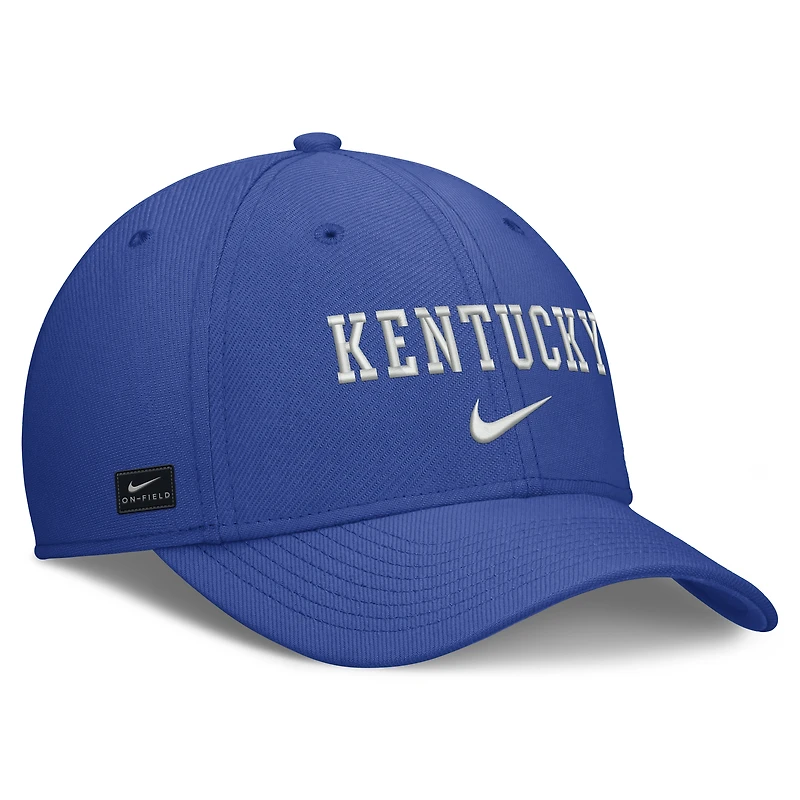 Casquette Nike Royal Kentucky Wildcats Rise On-Field SwooshFlex Dri-FIT Flex pour homme