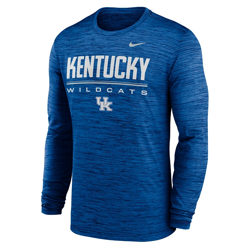 Men's Nike Royal Kentucky Wildcats Sideline Velocity Dri-FIT Long Sleeve T-Shirt
