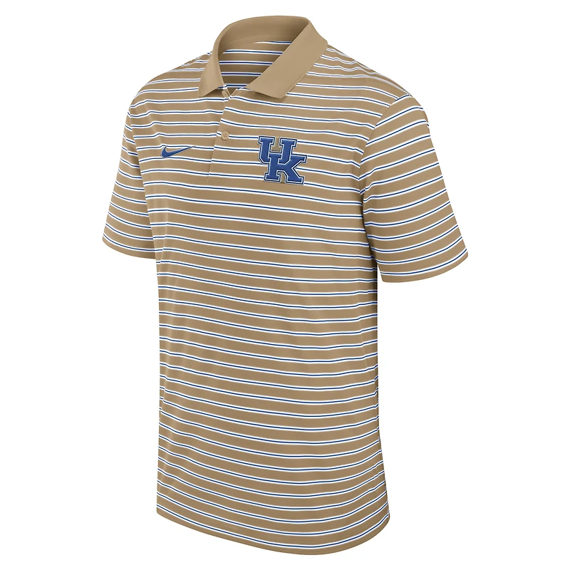 Men's Nike Tan Kentucky Wildcats Athletic Prep Striped Performance Polo