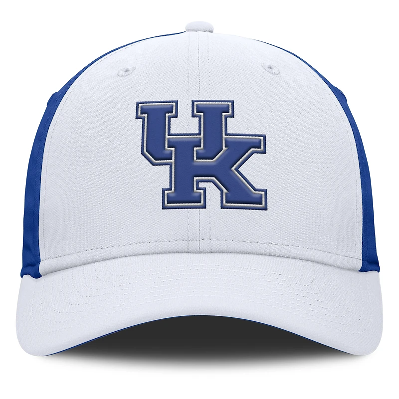 Casquette Nike Flex Sideline Rise pour homme, blanc/bleu royal, Kentucky Wildcats 2025