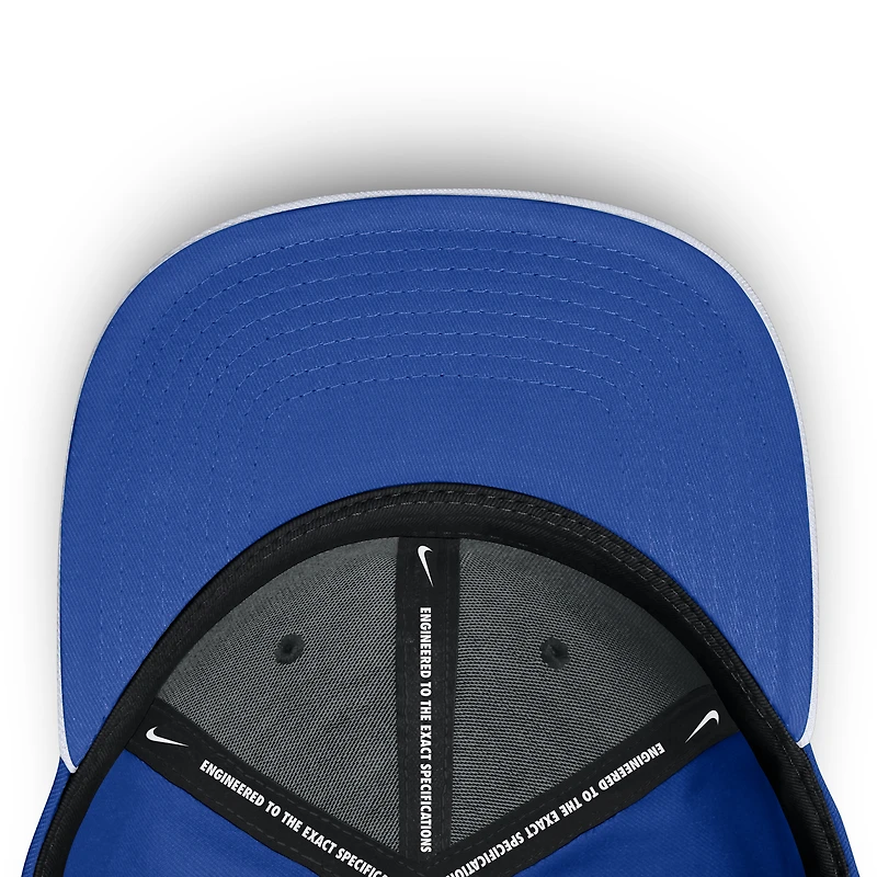 Casquette Nike Flex Sideline Rise pour homme, blanc/bleu royal, Kentucky Wildcats 2025