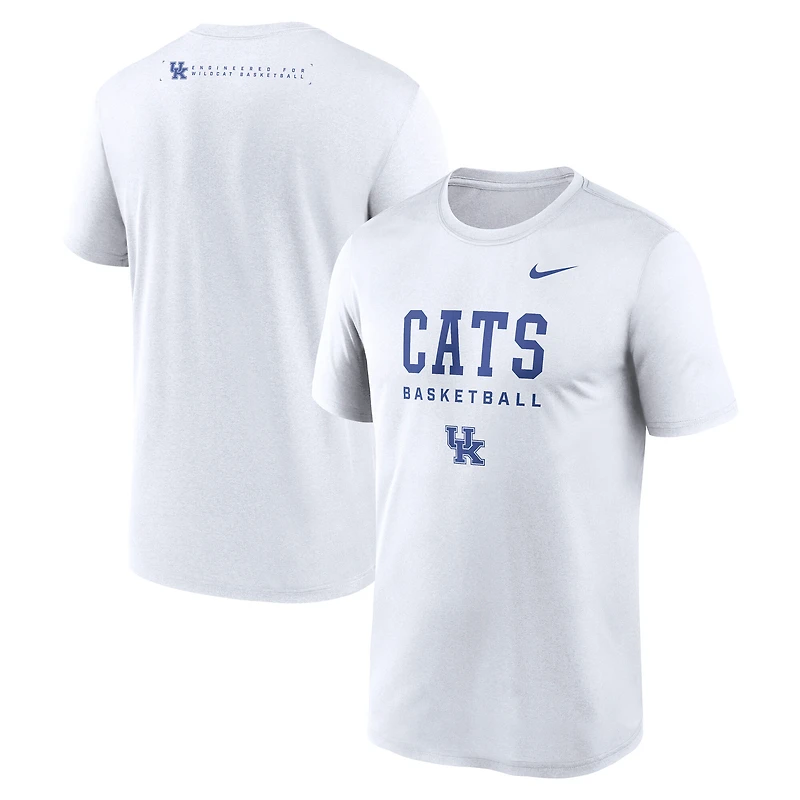 T-shirt Nike blanc Kentucky Wildcats 2025 Courtside Basketball Legend Dri-FIT pour homme