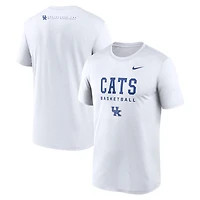 T-shirt Nike blanc Kentucky Wildcats 2025 Courtside Basketball Legend Dri-FIT pour homme