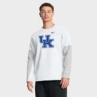 T-shirt Nike blanc à manches longues Kentucky Wildcats 2025 Sideline Coach Therma-FIT pour homme
