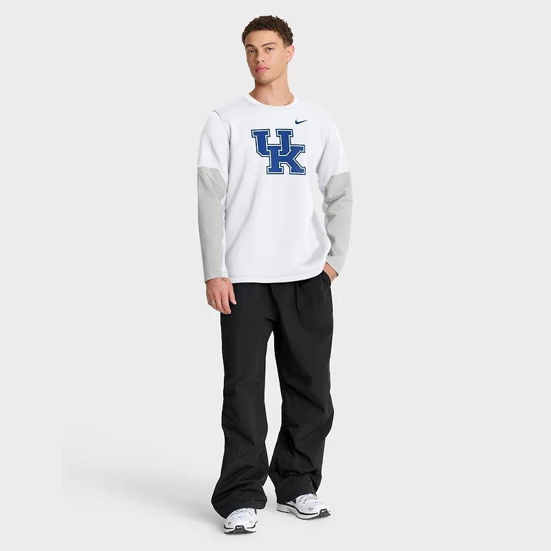 T-shirt Nike blanc à manches longues Kentucky Wildcats 2025 Sideline Coach Therma-FIT pour homme