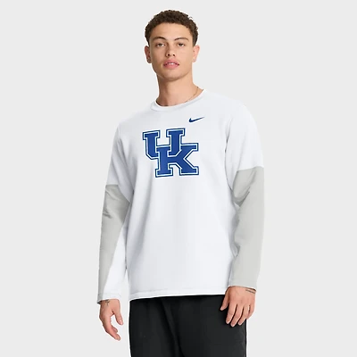 T-shirt Nike blanc à manches longues Kentucky Wildcats 2025 Sideline Coach Therma-FIT pour homme
