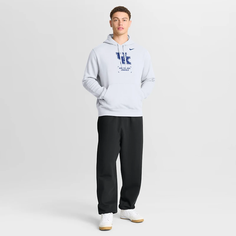 Sweat à capuche Nike blanc Kentucky Wildcats Basketball Two-Hit Club Fleece pour homme