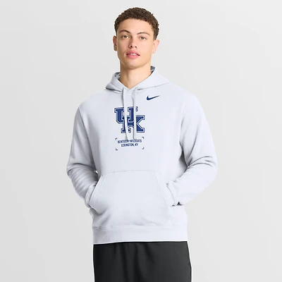 Sweat à capuche Nike blanc Kentucky Wildcats Basketball Two-Hit Club Fleece pour homme