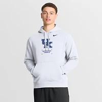 Men's Nike White Kentucky Wildcats Basketball Two-Hit Club Fleece Pullover Hoodie