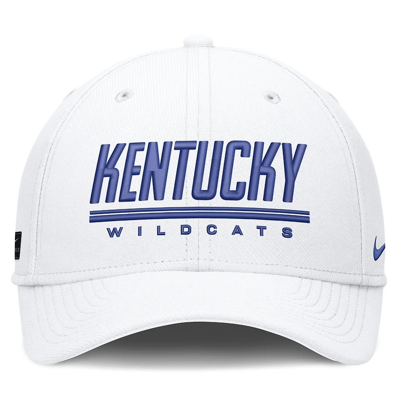 Casquette Nike Swooshflex blanche Kentucky Wildcats Game Day Rise pour homme