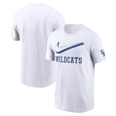T-shirt Nike blanc Kentucky Wildcats Primetime 2-Hit Swoosh pour homme