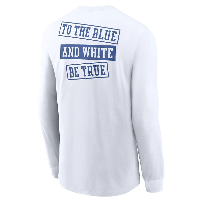 T-shirt Nike blanc à manches longues Kentucky Wildcats pour homme