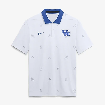 Polo Nike Dri-FIT blanc Kentucky Wildcats à motif Vapor pour homme