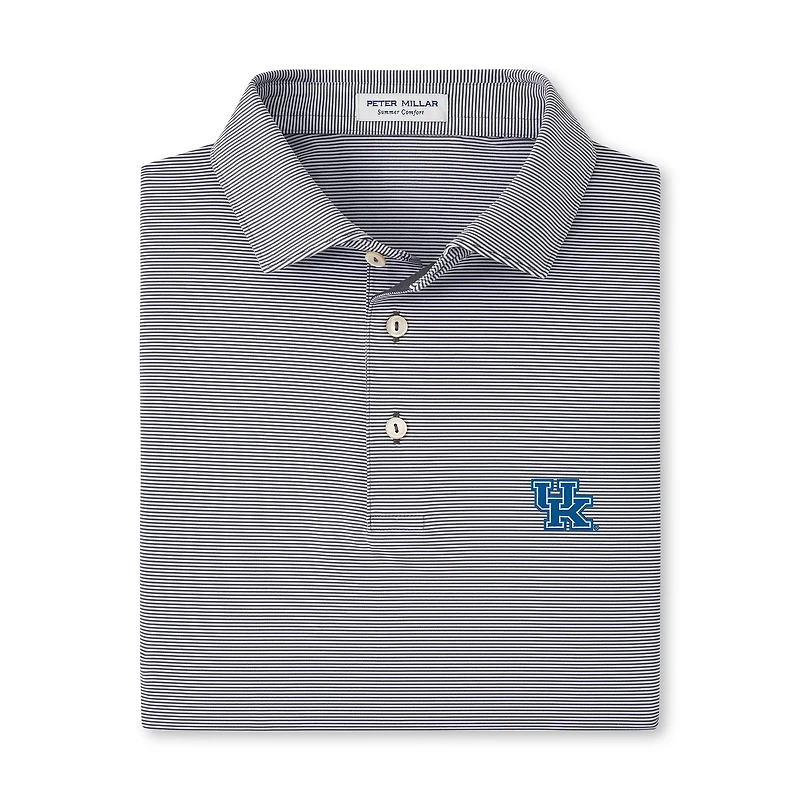 Men's Peter Millar Gray Kentucky Wildcats Jubilee Stripe Stretch Jersey Polo