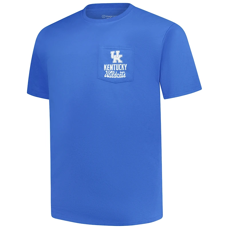 Men's Royal Kentucky Wildcats Big & Tall Mascot Overlay Essential Pocket T-Shirt