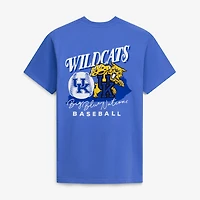 T-shirt de baseball pour homme Royal Kentucky Wildcats avec mascotte dessinée