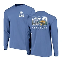 T-shirt à manches longues pour homme Royal Kentucky Wildcats, motif dessin du campus la fête des pères