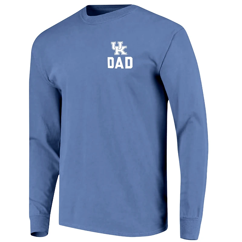 T-shirt à manches longues pour homme Royal Kentucky Wildcats, motif dessin du campus la fête des pères