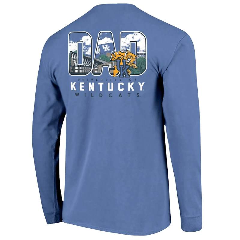 Men's Royal Kentucky Wildcats Father's Day Campus Drawing Long Sleeve T-Shirt
