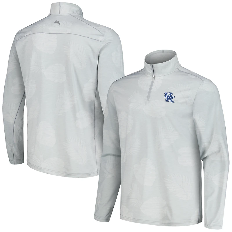 Men's Tommy Bahama Gray Kentucky Wildcats Delray Frond IslandZone Half-Zip Jacket