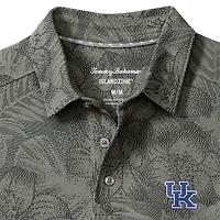 Men's Tommy Bahama Gray Kentucky Wildcats Palm Fresco Hibiscus IslandZone® Polo
