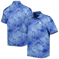Chemise de camp boutonnée pour homme Tommy Bahama Royal Kentucky Wildcats Big & Tall Coast Luminescent Fronds IslandZone