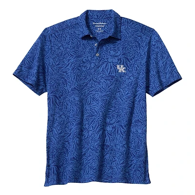 Men's Tommy Bahama Royal Kentucky Wildcats IslandZone Wild Hibiscus Tri-Blend Polo