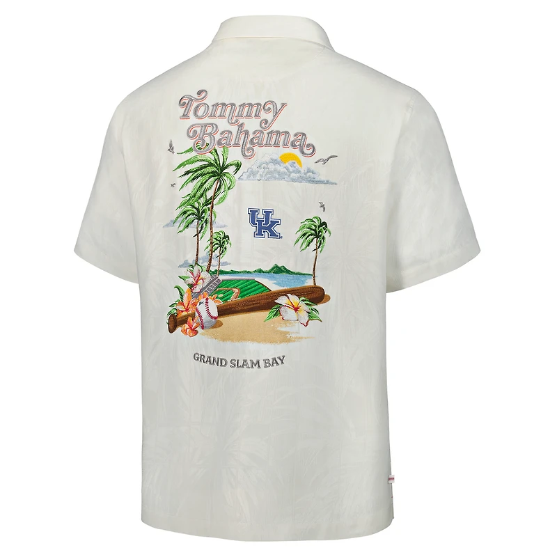Chemise boutonnée Tommy Bahama blanche pour homme, Kentucky Wildcats, Grand Slam Bay Camp