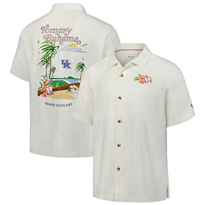 Chemise boutonnée Tommy Bahama blanche pour homme, Kentucky Wildcats, Grand Slam Bay Camp