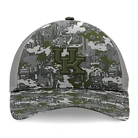 Casquette réglable camouflage pour hommes Top of the World gris Kentucky Wildcats OHT Military Appreciation Pledge Trucker