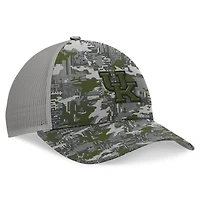 Casquette réglable camouflage pour hommes Top of the World gris Kentucky Wildcats OHT Military Appreciation Pledge Trucker