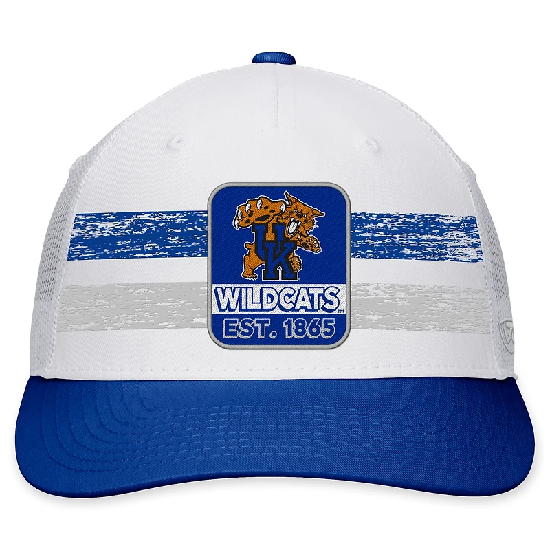 Casquette Top of the World White/Royal Kentucky Wildcats Retro Fade Snapback pour homme