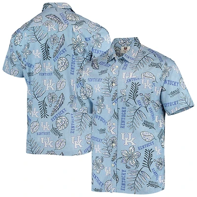 Chemise boutonnée à fleurs vintage Kentucky Wildcats Wes & Willy bleu clair pour homme