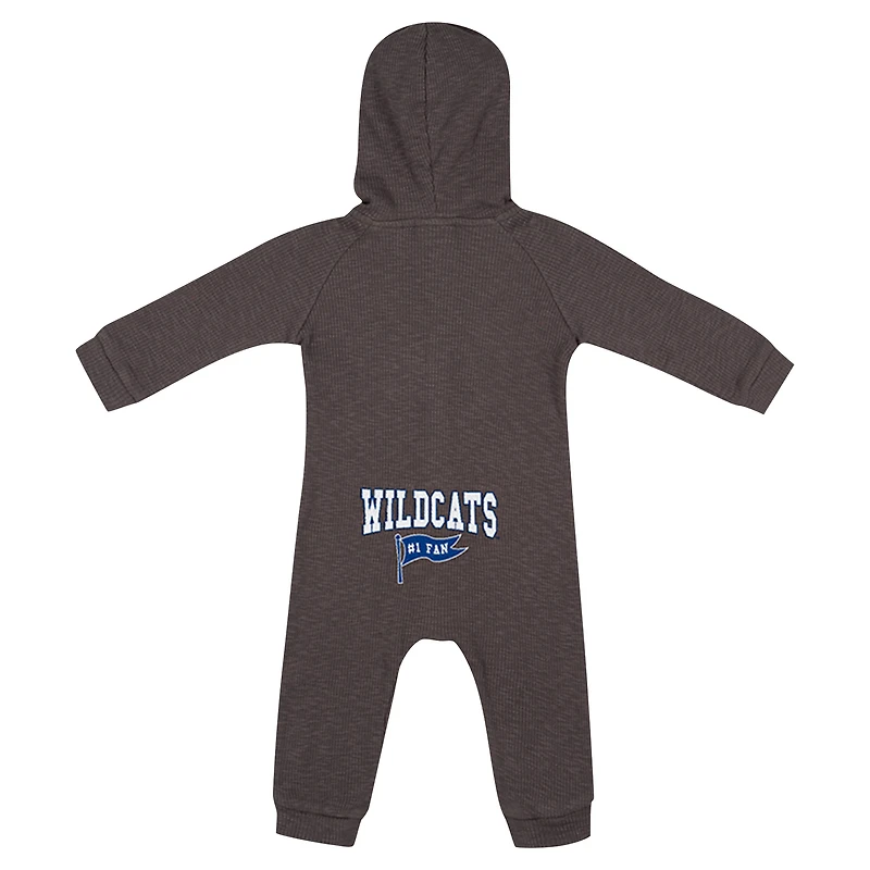 Newborn & Infant Colosseum Charcoal Kentucky Wildcats Zando-Zan Waffle Full-Snap Hooded Romper