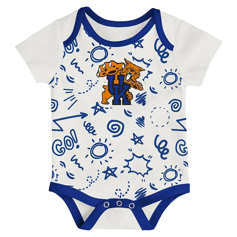 Ensemble de trois bodies pour nouveau-nés et nourrissons Outerstuff Kentucky Wildcats jouer toute la journée