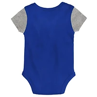 Ensemble bavoir et chaussons pour nouveau-né bébé Royal/Heather Grey Kentucky Wildcats Little Champ