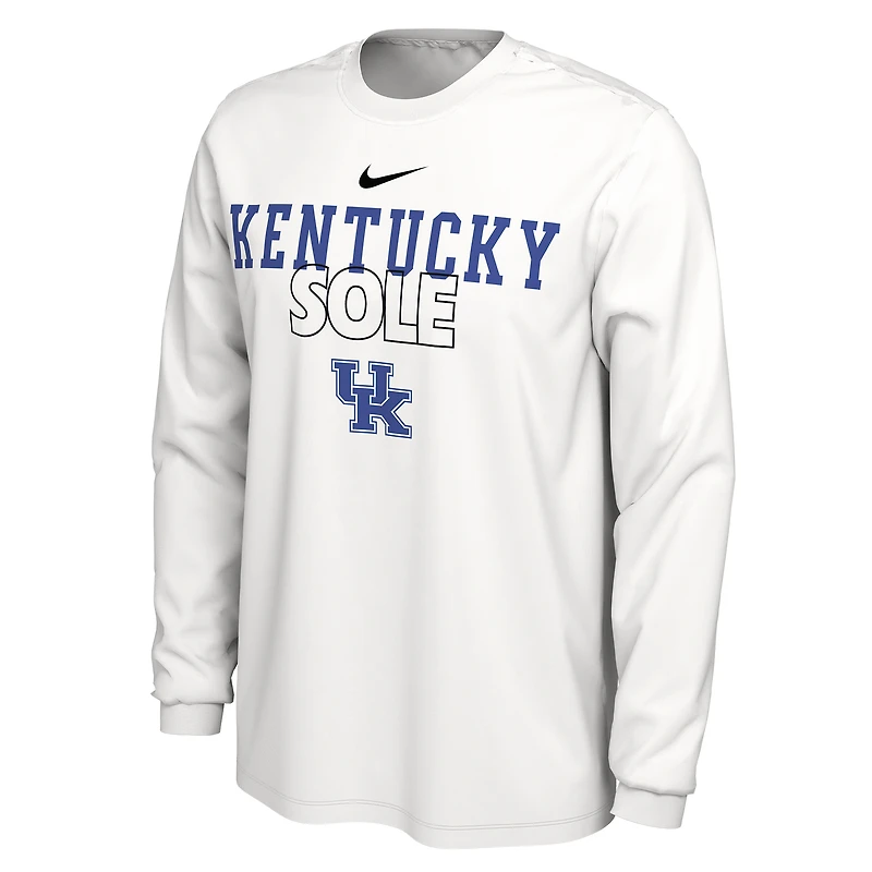 Nike  White Kentucky Wildcats 2023 On Court Bench Long Sleeve T-Shirt