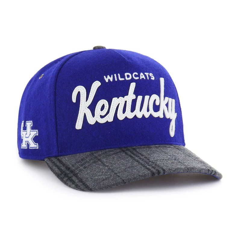 Unisex '47 Royal Kentucky Wildcats Windowpane Plaid Collection Hitch Adjustable Hat