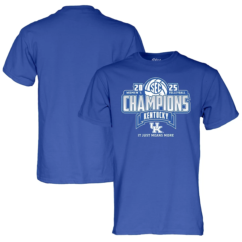 Unisex Blue 84 Royal Kentucky Wildcats 2025 SEC Volleyball Regular Season Champions Locker Room T-Shirt