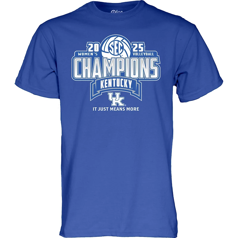 Unisex Blue 84 Royal Kentucky Wildcats 2025 SEC Volleyball Regular Season Champions Locker Room T-Shirt