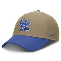 Casquette unisexe Nike beige/bleu roi Kentucky Wildcats Primetime Rise Dri-FIT ajustable