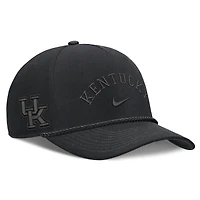 Casquette unisexe Nike Kentucky Wildcats Campus Prep noire à taille haute et 5 panneaux ajustables
