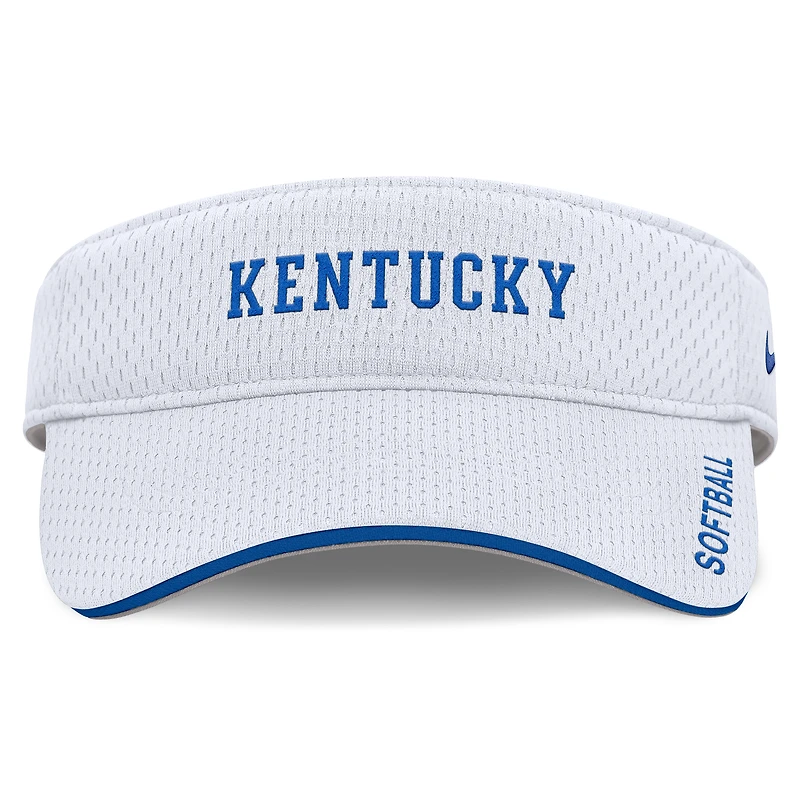 Visière ajustable unisexe Nike blanche Kentucky Wildcats 2025 Dugout Softball Ace Performance