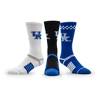 Lot de trois paires de chaussettes en tricot de qualité supérieure unisexes Strideline Kentucky Wildcats