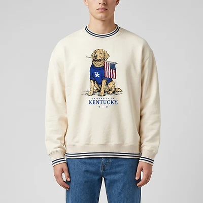 Unisex Uscape Apparel Cream Kentucky Wildcats Americana Good Boy Ribbed Premium Sweatshirt