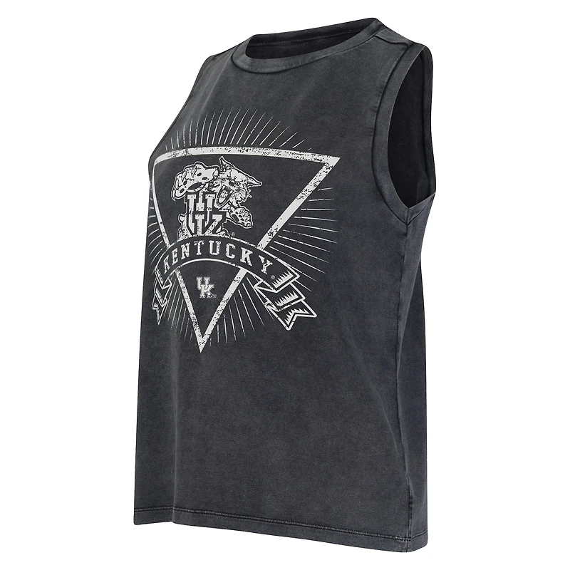 Débardeur en tissu éponge français Distressed Market de Concepts Sport Charcoal Kentucky Wildcats pour femme