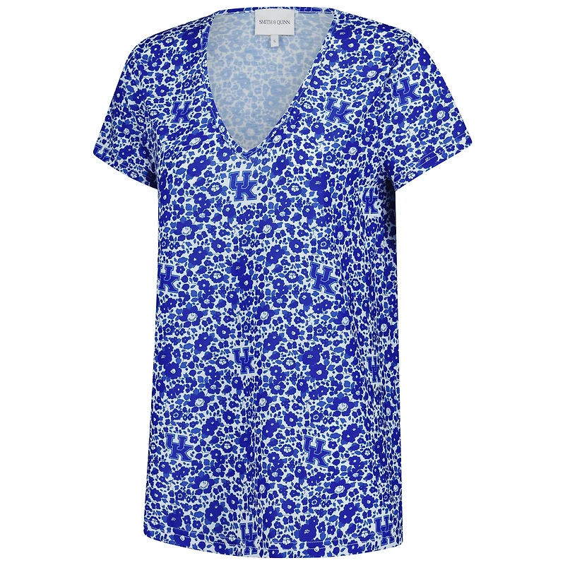 Women's Smith & Quinn  Blue Kentucky Wildcats Blake V-Neck T-Shirt