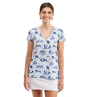 Haut à col en V imprimé floral Blake des Kentucky Wildcats pour femme de Smith & Quinn