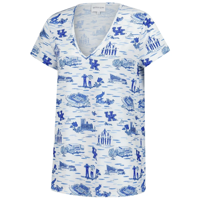 Women's Smith & Quinn  White Kentucky Wildcats Blake V-Neck T-Shirt